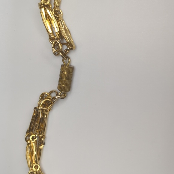 Vintage 50s Yellow Glass Beaded Necklace Long Mid Century Modern Triple Strand - Picture 4 of 11